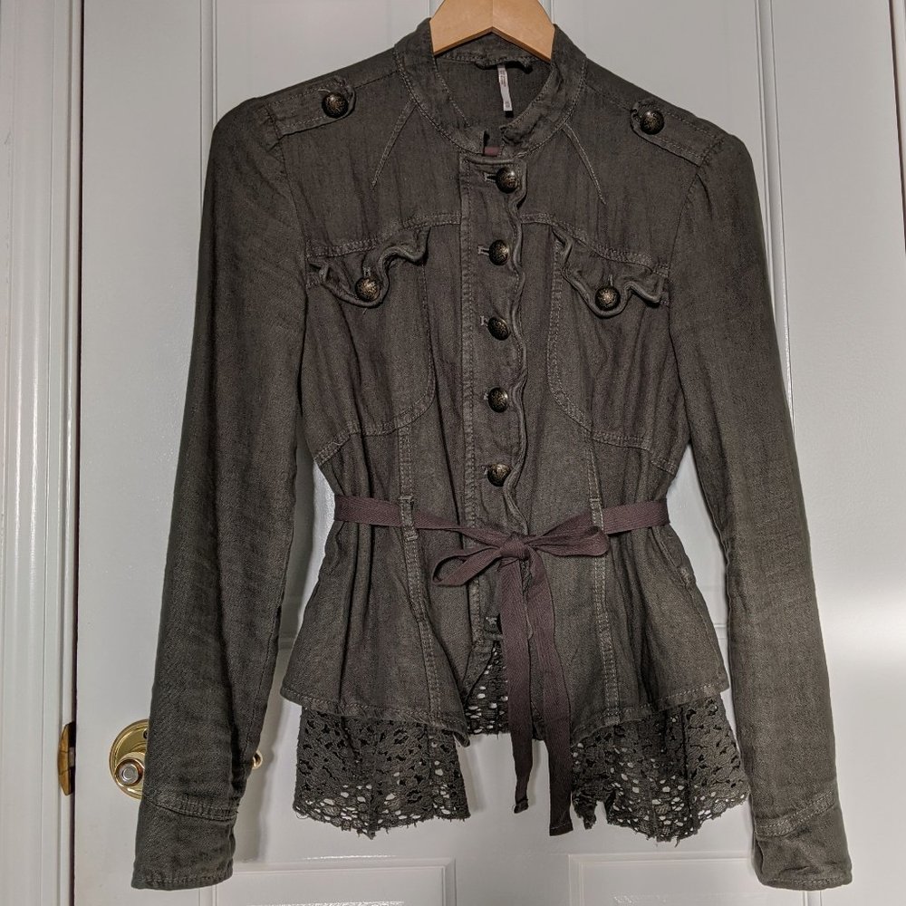 NWOT Free People Emilia green military jac… - Picture 4 of 7